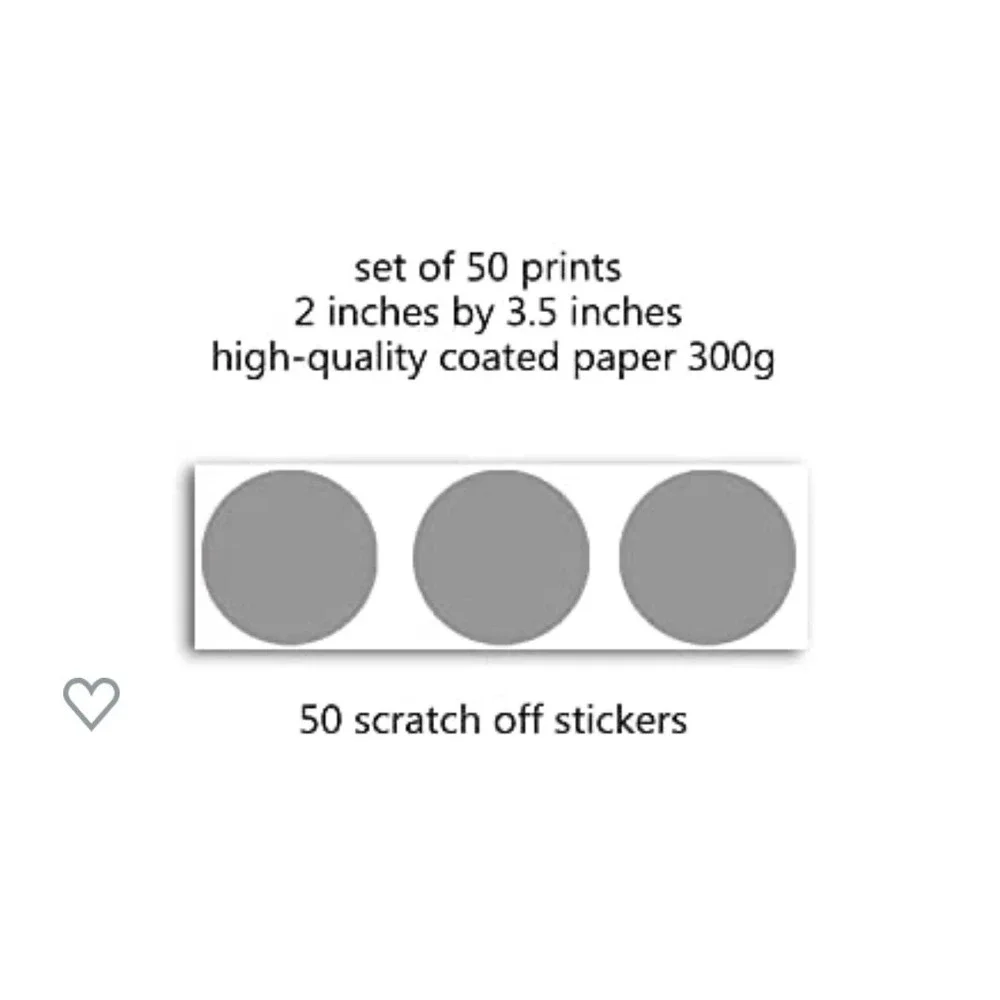 50 Baby Gender Reveal Party Scratch Off Card